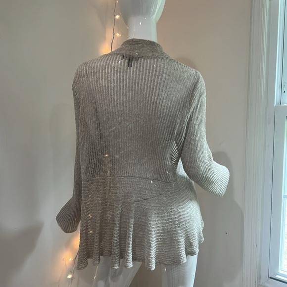 Eileen Fisher Open Knit Linen Waterfall Cardigan - Picture 7 of 10